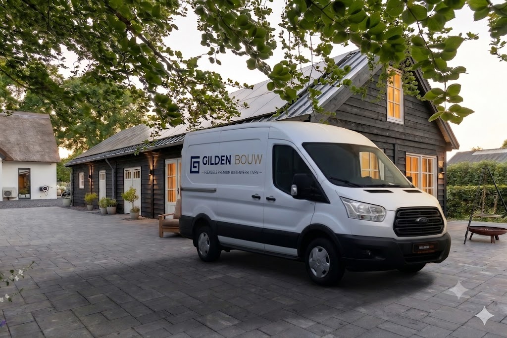 Gildenbouw bedrijfsbus voor een houten bijgebouw